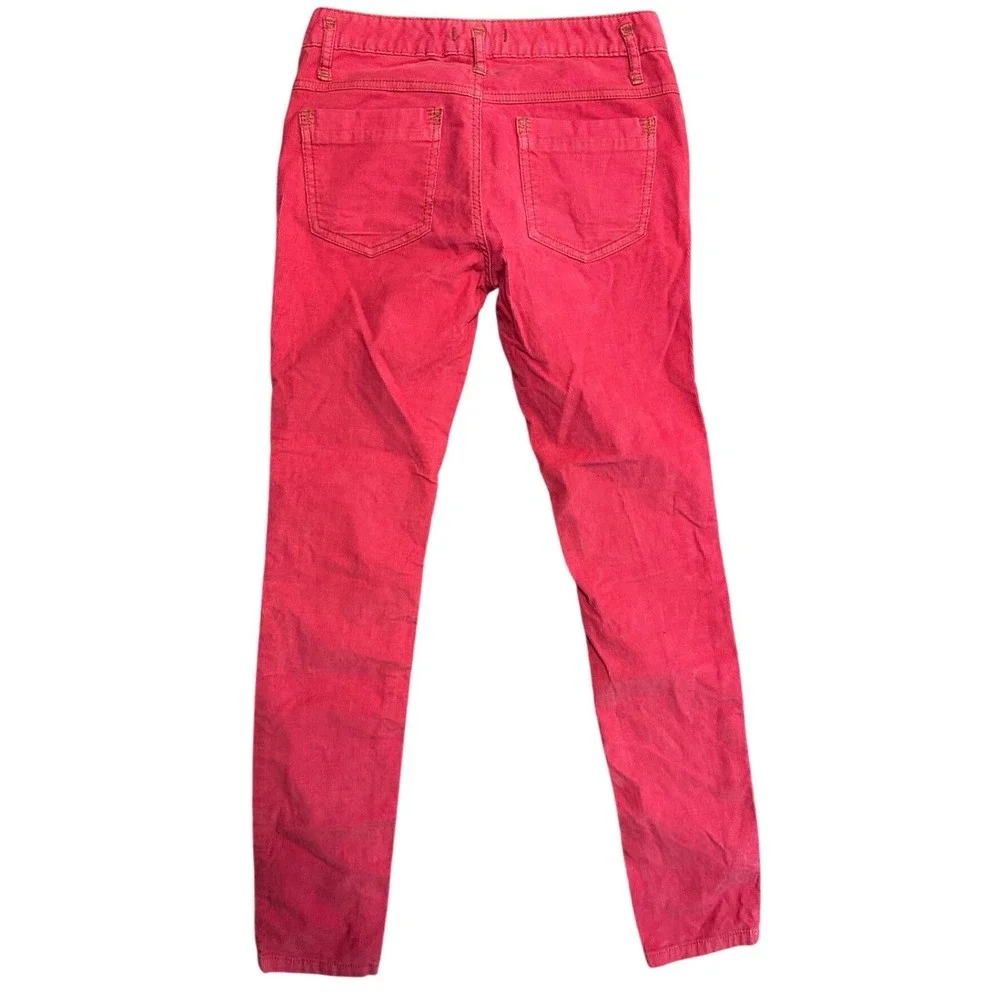 Free People Pink Corduroy Skinny‎ Pants Low Rise Stretch Size 28 61855-16515125